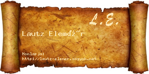 Lautz Elemér névjegykártya